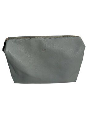 Aldo Grey Pebbled Faux Leather Zip-Top Pouch Bag 13"x11"